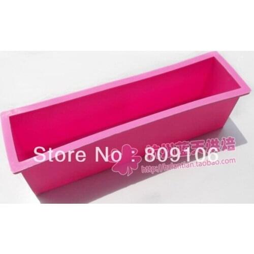 Wholesale ,10 pcs single hole Rectangle silicone Cake Mold soap mold Toast mold Capacity of 1000 g 24.5*5.6*7.7CM