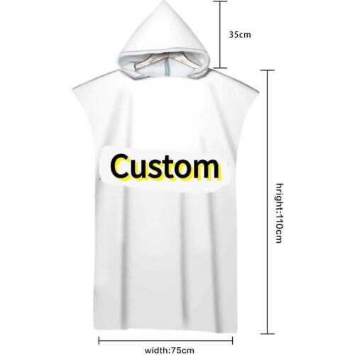 3D Digital Printing Personalized Customization Hooded Towel Wearable Bath Towel For Adults Kids Travel Microfiber Beach Towels