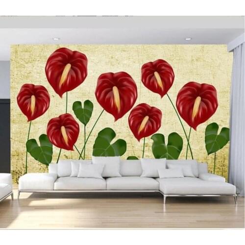 Custom photo wallpaper for walls 3 d mural wallpapers Nostalgic tropical flower plant living room TV background wall decoration