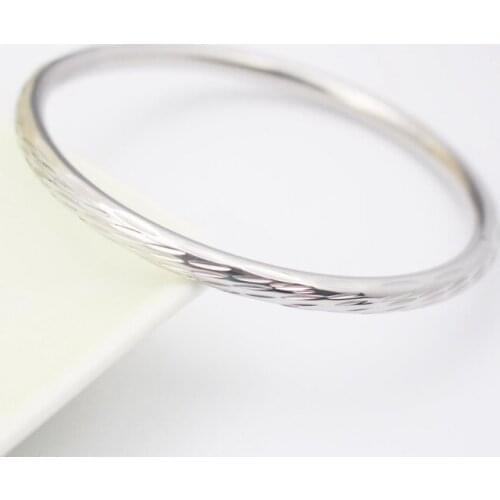 Blank Hoop Bangle and Bracelet Embossing Stamp Silver Color Stainless Steel Bracelet 316l Stainless Steel Bangle Jewelry