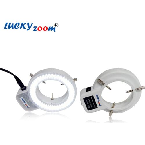 Adjustable 6500K 144 LED Ring Light illuminator Lamp For Industry Stereo Microscope Magnifier 110V-240V multi-function Adapter