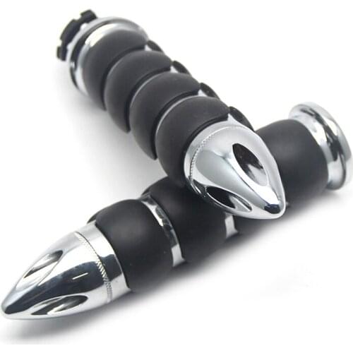 Chrome 1" 25mm Rubber Hand Grip For Harley Davidson FXDWG Dyna Wide Glide