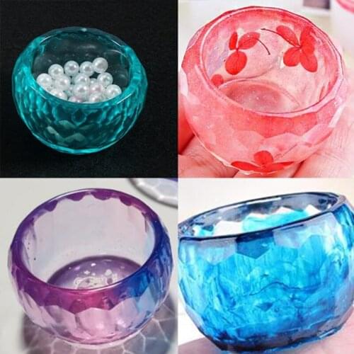 Rhombus Small Bowl Silicone Mould DIY Crafts Ornaments Crystal Epoxy Resin Mold A0NF