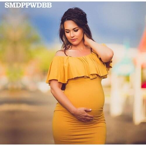 SMDPPWDBB Maternity Dresses Maternity Photography Props Plus Size Dress Elegant Fancy Pregnancy Photo Shoot Women Long Dress