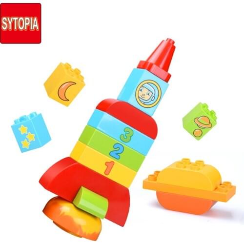 Sytopia Number Rocket Study Basics Children Building Blocks Big Size Educational Toy For Baby Kid Gift Compatible With Duploe