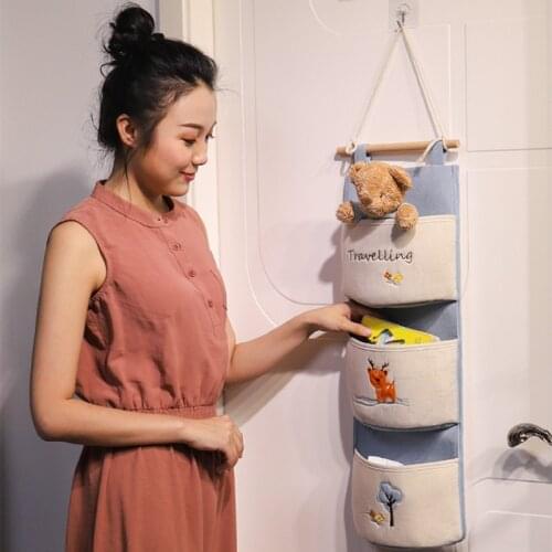 Large-capacity fabric door storage hanging bag hanging wall-mounted storage hanging pocket wall-mounted storage bag