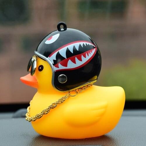 Duckling in the Car Ornaments Decoration Duck Horn With Helmet for Bike Bells Riding Equipment Car Decoration Accessories