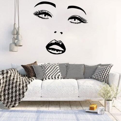 Lash Wall Sticker Beauty Salon Window Vinyl Decal Girls Room Decor Eyebrows Beautiful Lips Mural Eyelashes Brows O87