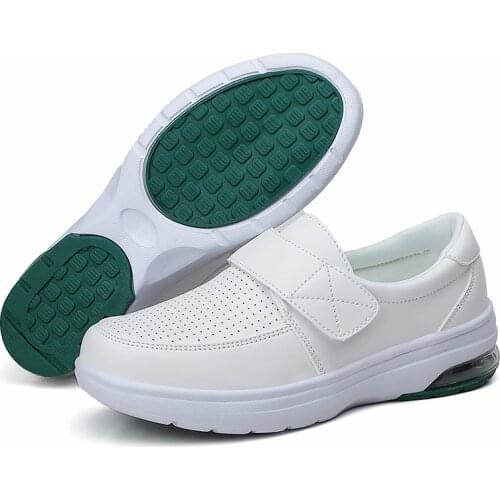 Woman Nurse Clogs Shoes - Nursing Shoe Female Health Work Flat Walking Soft Non Slip Hospital Nurse Air Cushion Soft Loafers 42