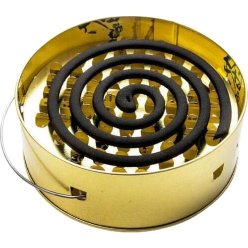 1Pcs Safe Metal Round Rack Plate Mosquito Coil Holder With Cover Round Fireproof Metal Incense Holder For Indoor Outdoor