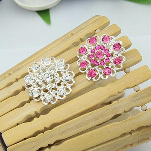 1pc Brooches New Women Rhinestone Crystal Brooch Hollow Out Collar Pin Silver Plated Flower Jewelry hot Woman accesories