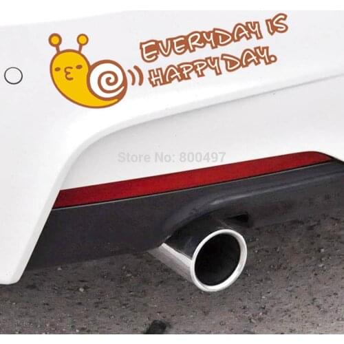 10 x Funny Snails EVERYDAY IS HAPPY DAY Car Sticker Auto Decal Car Accessoried for Tesla Toyota Volkswagen Hyundai Lada