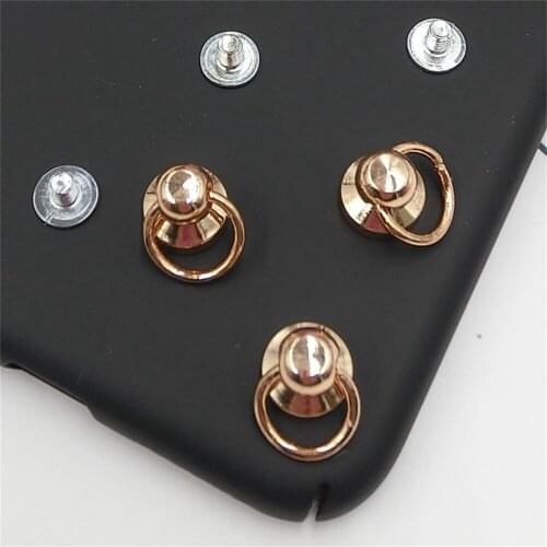 10 Pcs/bag Round Head Ring Spikes Punk Brass Clothing Nozzle With Screws For Hat/shoe/leather/ Bag Choker Phone Case Diy