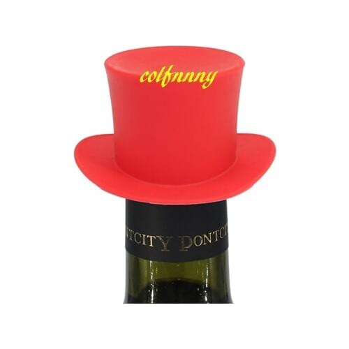 100pcs/lot Small Hat Silicone Wine Stopper Red Wine Champagne Plug Beer Bottle Cowboy cap Bottle stoppers Sealers