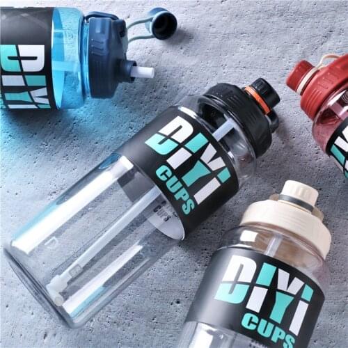 1700ml / 3000ml Water Bottle with Straw Outdoor Sports Portable Bottles Large Capacity Plastic Food Grade PC R2067