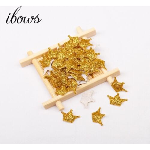 200pcs/lot Crown shape glitter Kawaii Appliques for Headband Padded Appliques For Clothes Sewing Supplies DIY Craft Decoration