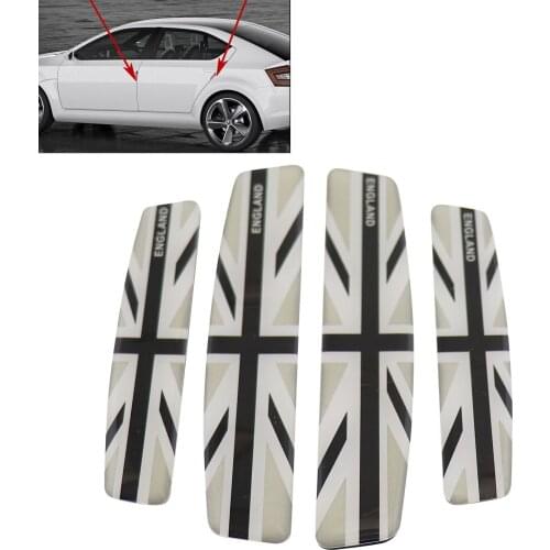 4x Gray England Flag Door Edge Guard Anti-Scratch Protector Moulding Strip Sticker