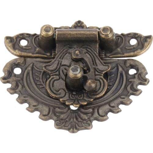 50*56m Antique Wooden Case hasp Vintage Style Decorative Jewelry Gift Box Suitcase Hasp Latch Hook Furniture Buckle Clasp Lock
