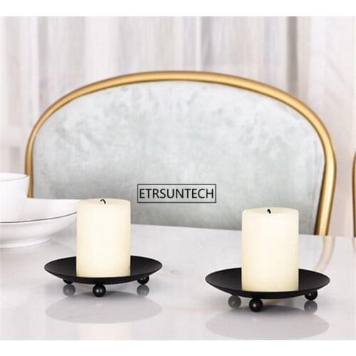 80pcs Iron Candle Holder Round Table Golden Candlestick for Party Wedding Decoration Ornament Gold Black Candle Holder