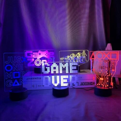 Acrylic 3d Led Light Gamepad Evolution Night Light for Bedroom Game Room Decor Cool Kids Birthday Gift Desk Lamp Game Controller