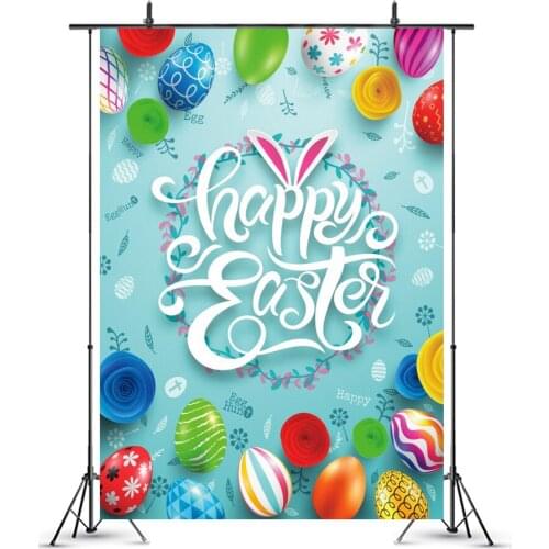 White Happy Easter Green Backdrop Photography Background Celebration Newborn Holiday Photo Booth Studio Decor