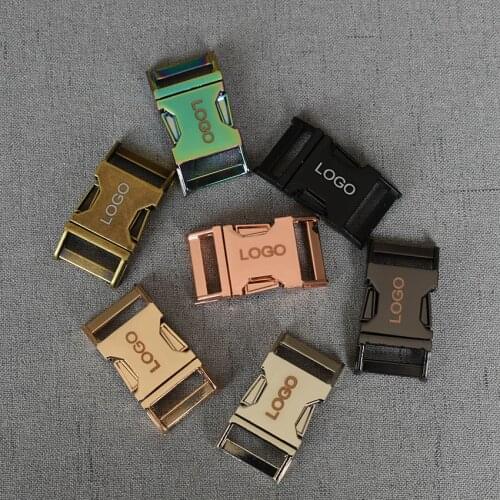 100 Pcs/Lot 20mm Quick Release Metal Buckle We Provide Laser Engraving Service Customize LOGO Plated For Dog Collar Accessory