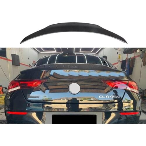 Real Carbon Fiber Rear Trunk Wing Spoiler Boot Top Lip Cover HighKick For Mercedes Benz CLA W118 C118 CLA45 AMG 2019-2021 20 PSM