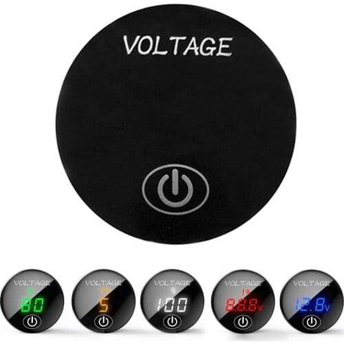 DC 12V-24V Car Motorcycle Mini Digital Voltmeter Panel Volt Voltage Meter Tester With Touch ON OFF Switch