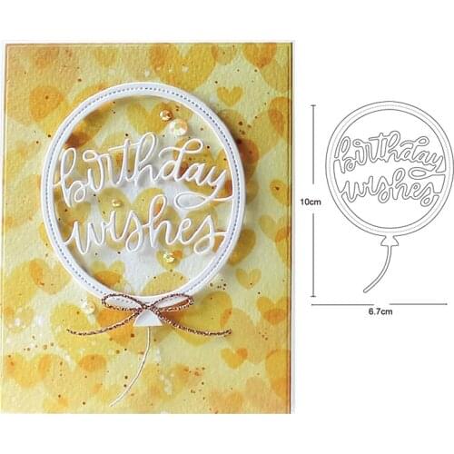 Birthday wishes balloon Metal Cutting Die Stencil for DIY Embossing Paper Photo Album Cards Making Scrapbooking Dies Cut Mold