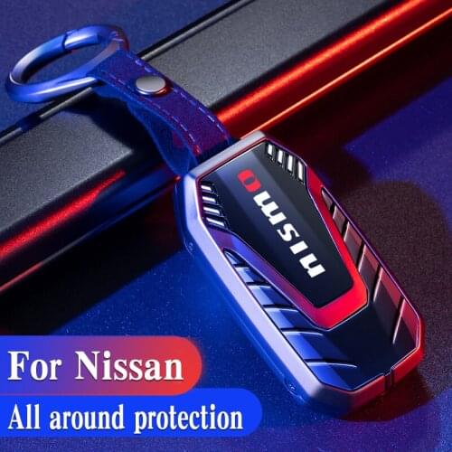 For Nissan Versa Maxima Rogue Armada Sentra Qashqai X-Trail For Infiniti FX35 QX50 Car Zinc Alloy Key Case Holder Accessories