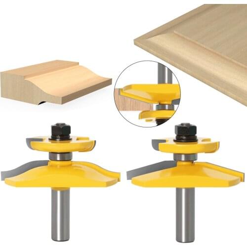 1PC 1/2" 12.7MM 12MM Shank Milling Cutter Wood Carving Raised Panel Router Bit with Backcutter Cove 3-1/4 Tenon Bit Woodworking