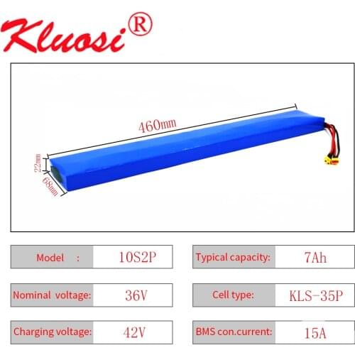 KLUOSI 10S2P 36V 7Ah Built-in 15A BMS 37V 42V 18650 Lithium Ion Battery Pack for M365 Pro Electric Scooter Extended Batteries