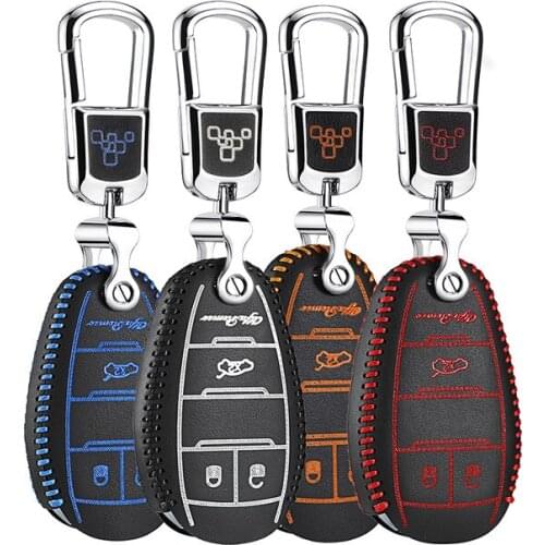 LUCKEASY For alfa romeo giulia 2017 alfa romeo stelvio 2017 leather Smart Remote key Case Cover Holder 3 Button