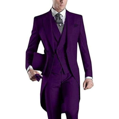 Handsome Groomsmen Wool blend Groom Tuxedos Mens Wedding Dress Man Jacket Blazer Prom Dinner (Jacket+Pants+Tie+Vest) A62