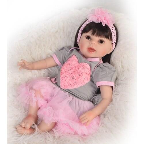 22"55cm silicone reborn baby dolls long hair wig Bebes reborn princess toddler doll toys for child xmas gift bebes reborn