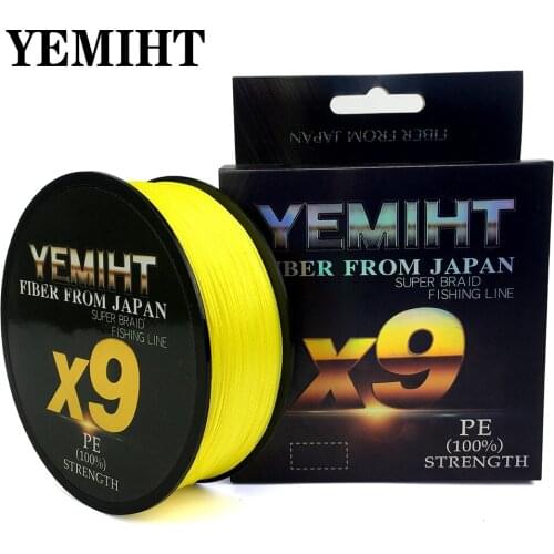 YEMIHT Fishing Line 100M 9 Strands Braided Fishing Line Multifilament PE Line 20 24 35 40 50 65 80LB