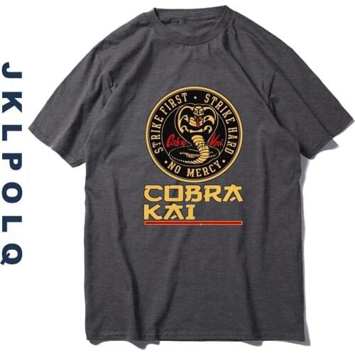 JKLPOLQ Summer Harakuju Oversized Anime Strike First Strike Hard No Mercy Printing Mens Cotton T Shirt Eu Size XS-3XL