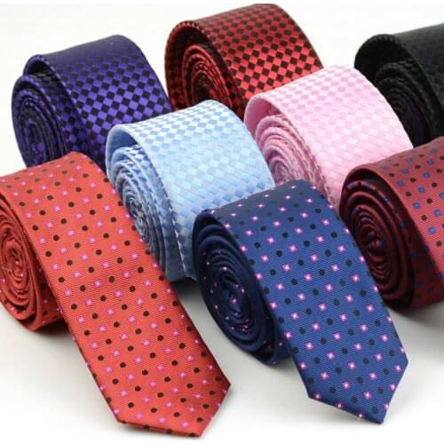 5cm Width Mens Ties New Fashion Plaid Neckties Corbatas Gravata Jacquard Woven Slim Tie Business Wedding Stripe Neck Tie For Men