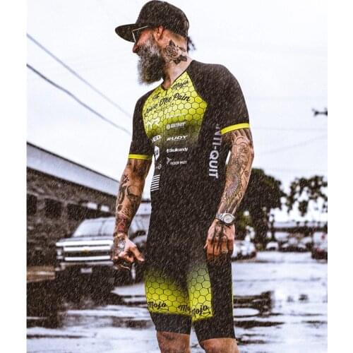 2020 Love The Pain Mens Cycling Skinsuit Triathlon Speedsuit Trisuit Short Sleeve Speedsuit Maillot Ciclismo Running Clothing