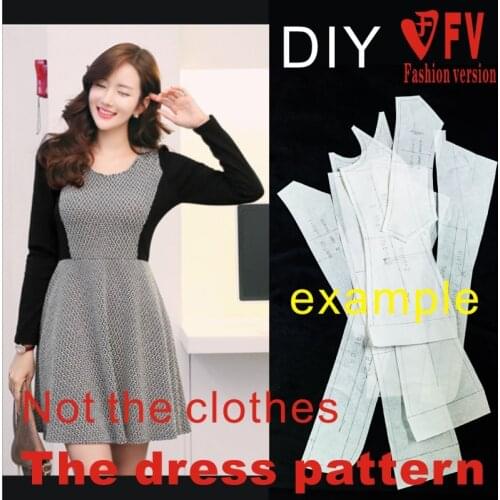 Dresses Sewing Pattern Template Cutting drawing Clothing DIY ((Not selling clothes)) BLQ- 176