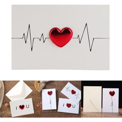 Valentines Day Gift Personalized Handmade DIY Love Postcard Invitation Greeting Card Three-dimensional ECG Invitation Card