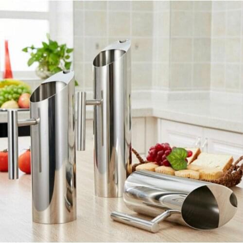 Stainless Steel Straight-Fit Cold Water Pot Bar Bartending Jug Juice Cold Water Pot Coffee Pot KTV yin liao hu