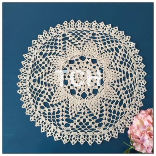 Luxury cotton madetable mat coaster 100% cotton crochet lace cup pads for dinning table decoration photography props with flower