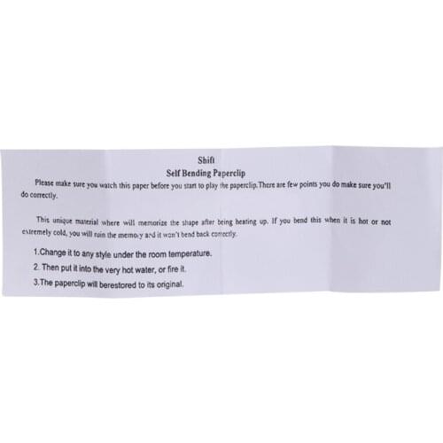 Self Bending Paperclip Nitinol Shape Memory Shift Magic Trick J2HD