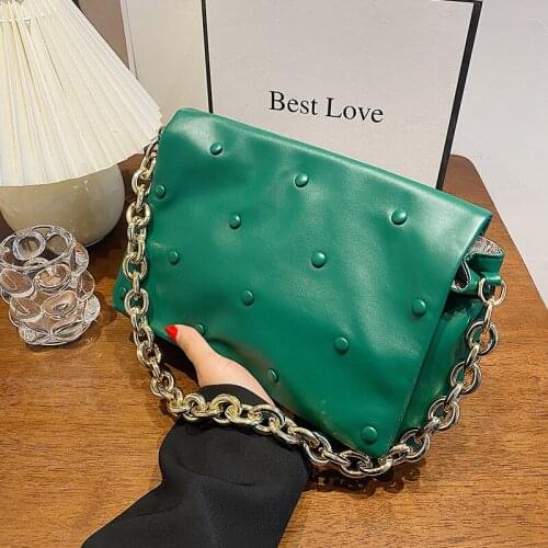 Golden Chain Armpit Bag 2021 Fashion New High-quality PU Leather Womens Designer Handbag High Capacity Shoulder Messenger Bag