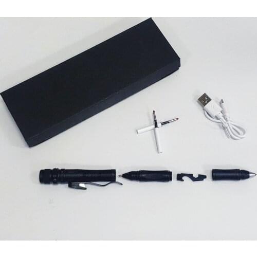 LED Strobe Rechargeable Tactical pen Multi-function self-defense Guard survival supplies Magnetic Control Switch Design EDC Tool