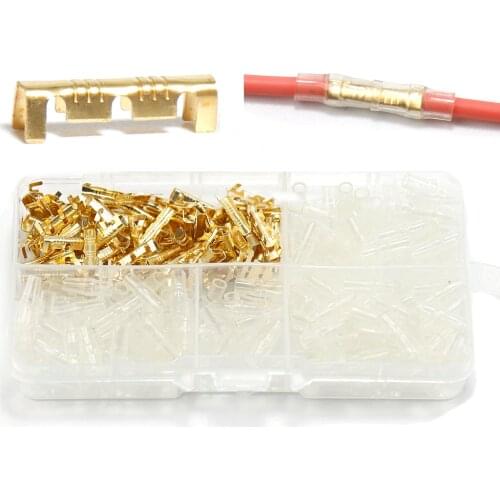 300pcs U-shaped brass Naked terminal Insulating sheath Docking quick Crimp wire electrical connector small teeth fascia