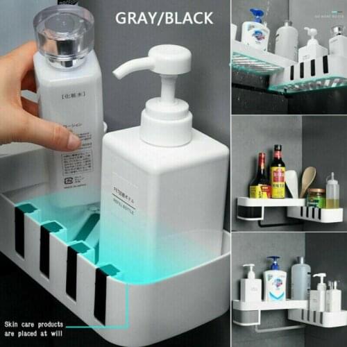 Corner Storage Rack Holder Shelf Bathroom Toilet Seamless Rotating Tripod Holder