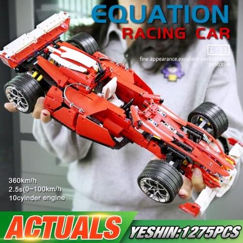 0011 High-Tech Car Model Mini Blocks The 8386 F1 Racer 1:10 Speed Car Model Toys Educational Assembly Kits Kids Christmas Gift