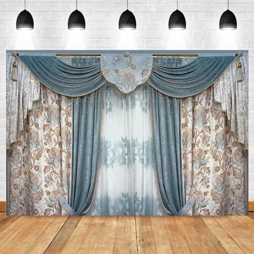 Yeele Luxurious Bedroom Curtain Blue Photography Backdrops Photographic Studio Photo Background Birthday Decorations Prop